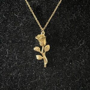 Read comments- Coco & Eden gold plated steel rose necklace